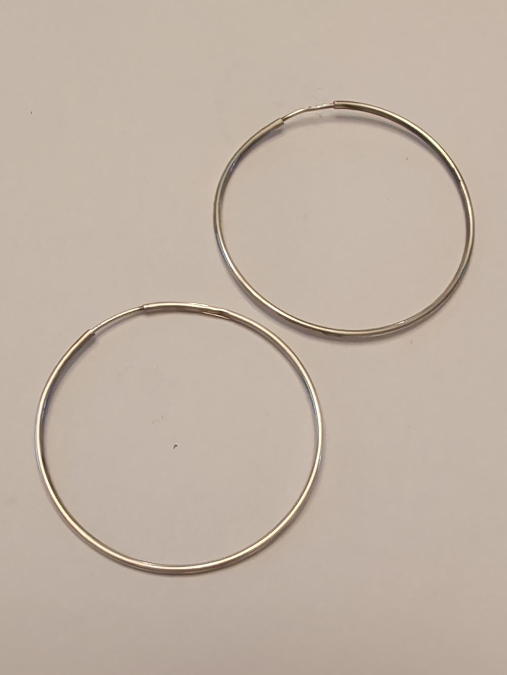 Sterling Silver Hoop Earrings - Classic Thin Hoop Pair